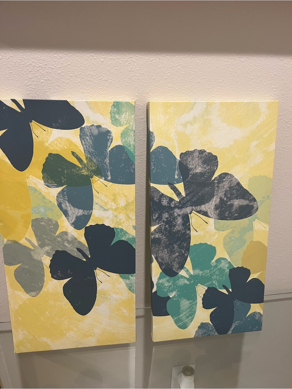 Teal & Yellow Botanical Canvas Duo - Home Wall Decor